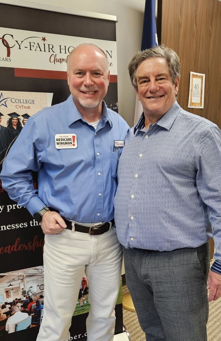 Rodney Powell and Robert Worley at the Cy-Fair Houston Chamber of Commerce